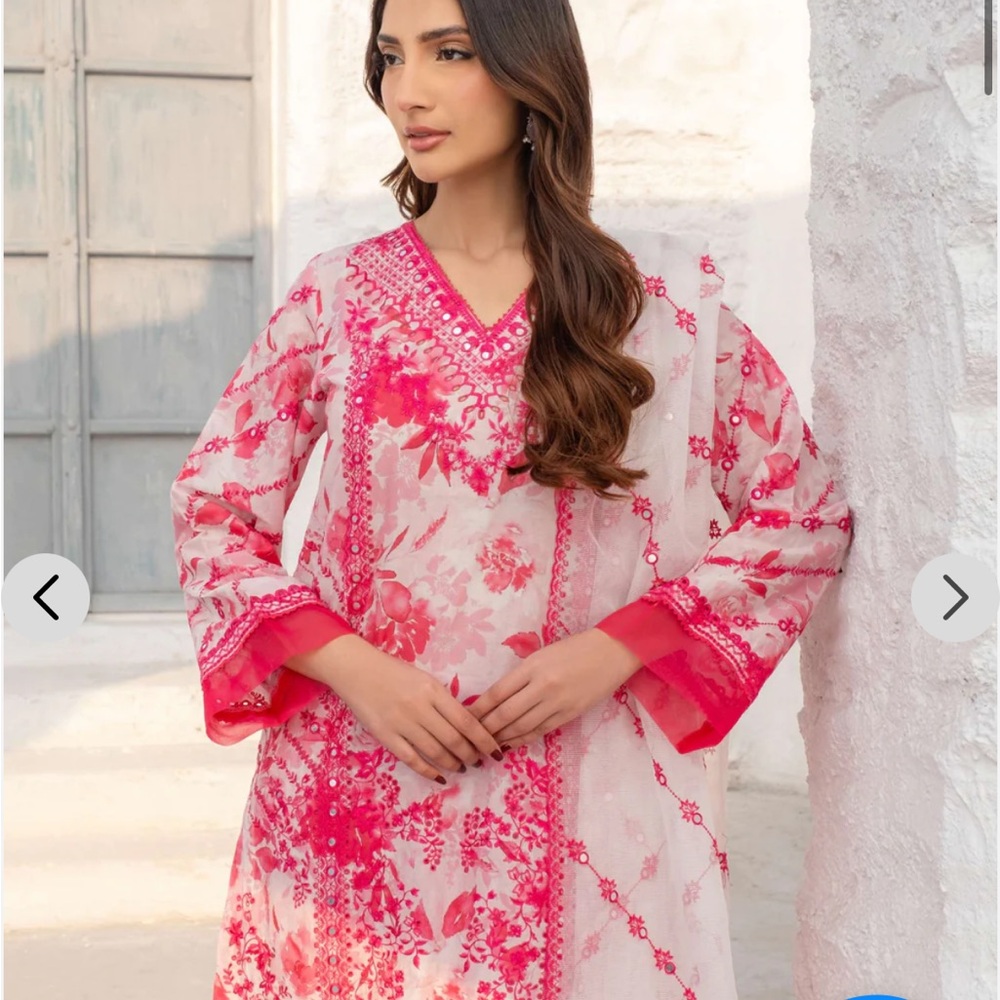 Pink Floral Kurta Set - Picture 2 of 4